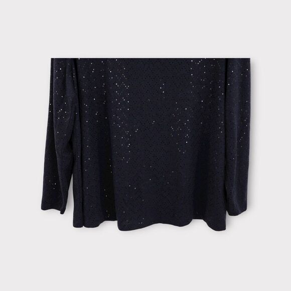 NWT Lane Bryant Sweater Plus Size 14/16 Cowl Neck Blue Sequins Stretch Pullover - Picture 15 of 16